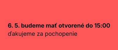 Zmena otváracích hodín