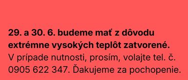 Zmena otváracích hodín